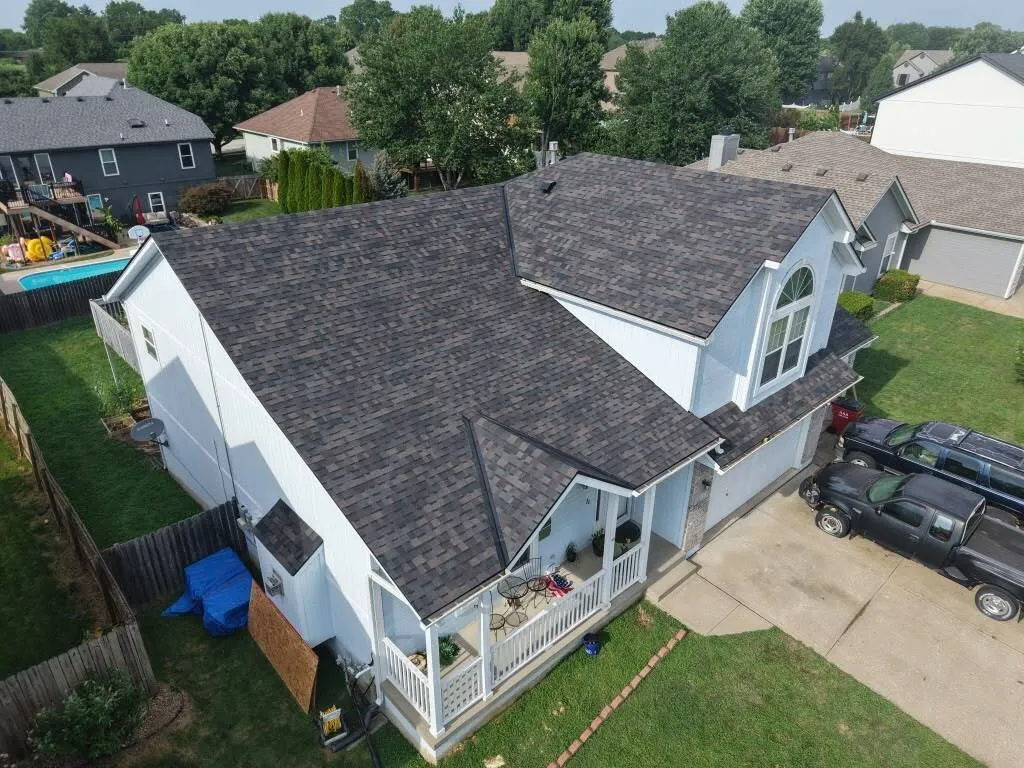 New asphalt shingle roof installation